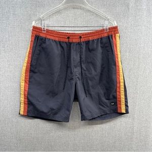 Outerknown Nomadic Volley Swim Trunks Mens Large Blue Striped Board Shorts Adult